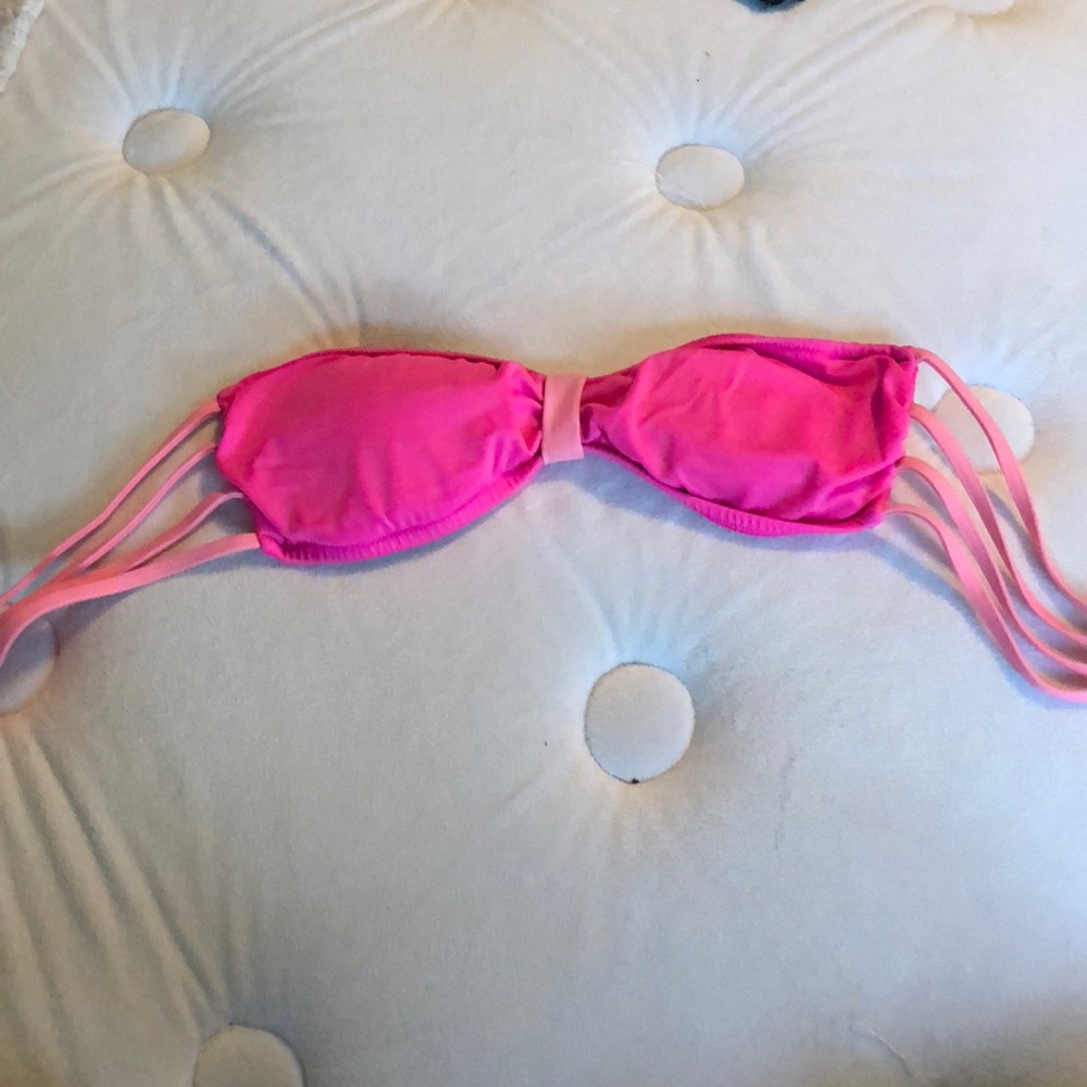PINK bandeau swim top